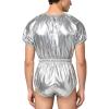 Yihuimin Men's Waterproof Round-Neck Incontinence Bodysuit, Silver, 3XL view 3