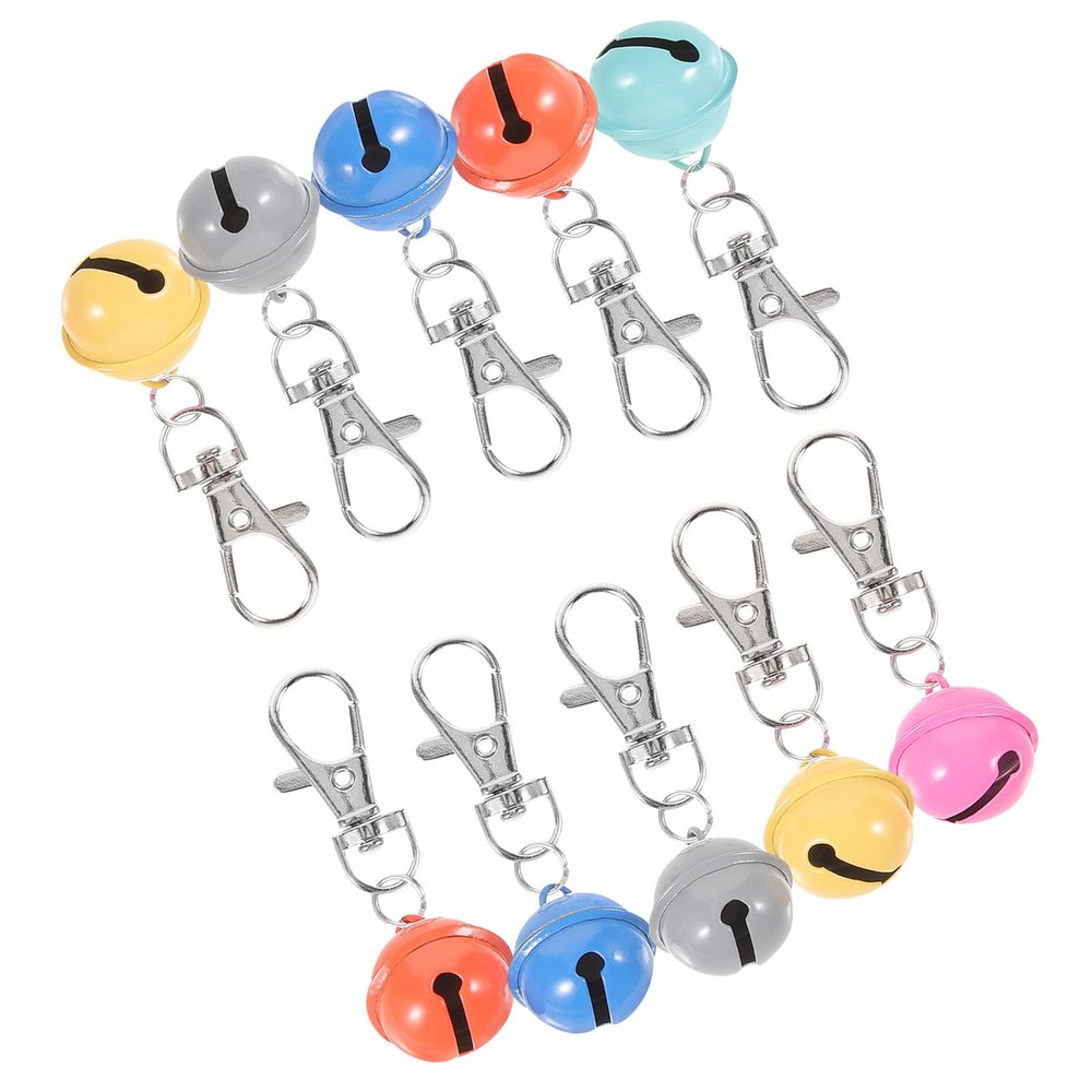 VERDANVERSE 10-Piece Durable Pet Bell Pendants with Key Rings for Cats and Dogs, Rust-Resistant Copper, Random Colors