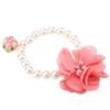 Vistreck Dog Collar with Pearls and Flowers, Elastic Necklace for Small Pets (Pink) view 1