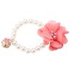 Vistreck Dog Collar with Pearls and Flowers, Elastic Necklace for Small Pets (Pink) view 4