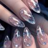 Almond-Shaped False Nails, 12 Sizes, Glossy Rhombus Crystal Collection view 4