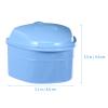 Blue Plastic Denture Container with Strainer and Brush view 2