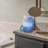 Blue Plastic Denture Container with Strainer and Brush view 4