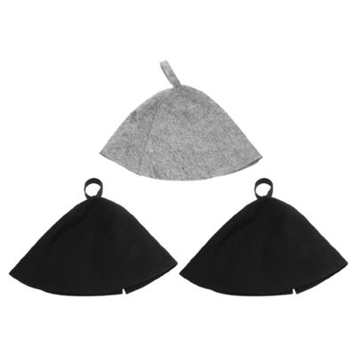 CALLARON 3-Pack Black Felt Sauna Hats for Women and Men