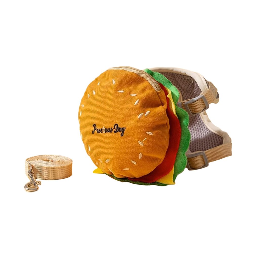 Hamburger Backpack Vest with Leash for Medium and Large Dogs