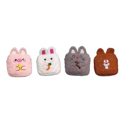 Mikikit 4-Pack Polyester Menstrual Pad Bags with Zippers, Tear- and Wear-Resistant, Portable, Random Color