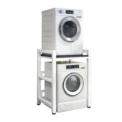 Adjustable Stacking Set for Washers and Dryers with Storage Shelf
