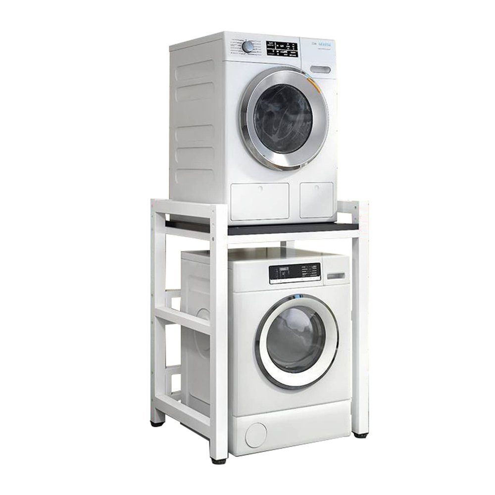 Adjustable Stacking Set for Washers and Dryers with Storage Shelf