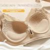 OBASDFD Seamless Wireless Full-Coverage Minimizer Bra, Plus Size, Side Smoothing, Beige, M (Black, M) view 3