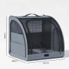 Foldable Car Dog Crate for Polestar 1 2019–2021, Oxford Fabric, 3-Zipper Doors, Gray view 2