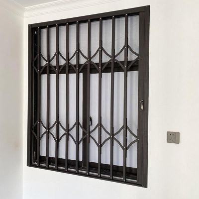 Folding Aluminum Window Security Grille with Lock, 50 x 100 cm