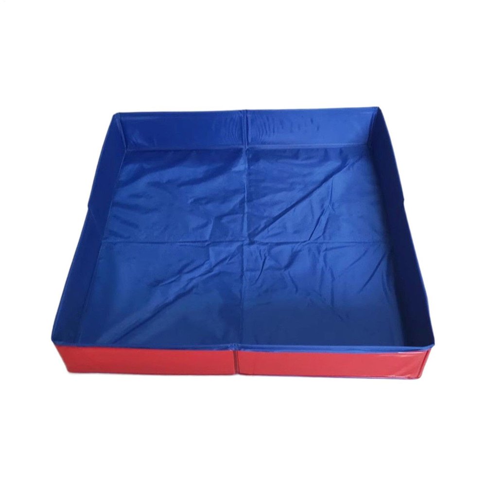 Square Foldable Dog Pool 50 x 50 x 10 cm PVC | Non-Inflatable, Slip-Resistant Shallow-Water Tub