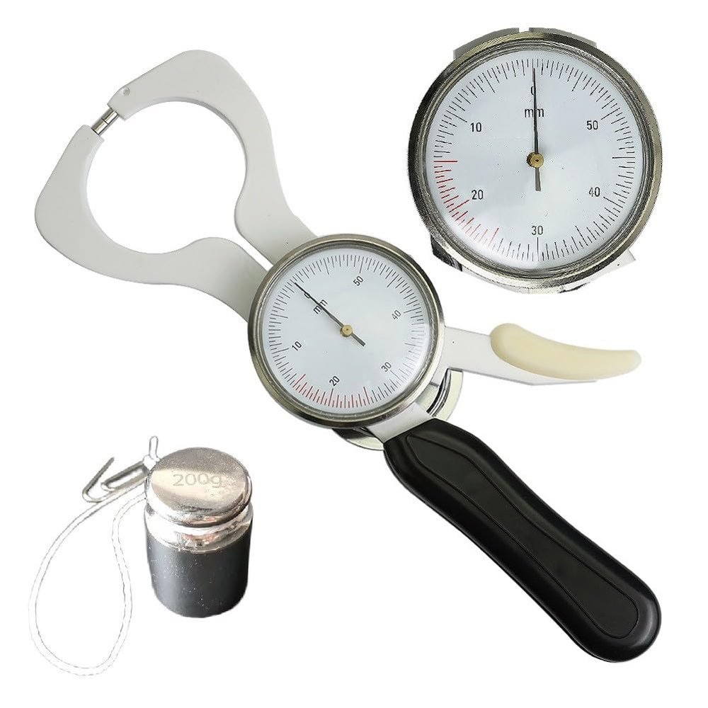 BEAZOOM Metal Skinfold Caliper, Body Fat Percentage, Constant Pressure, BMI Tool, Athletes and Trainers, 0–60 mm