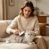 Cat Comb for Shedding, Stainless Steel Teeth, Ergonomically Curved view 2