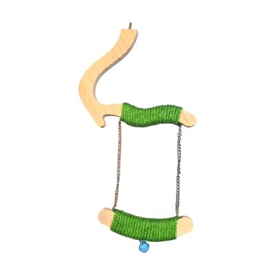 CAZSTYK Handmade Wooden Birdcage Swing with Safe Rope Wrapping