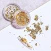 ROCKPOEM Gold Leaf for Nail Art, 3D Gold and Silver Nail Foil Flakes view 1