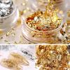 ROCKPOEM Gold Leaf for Nail Art, 3D Gold and Silver Nail Foil Flakes view 2