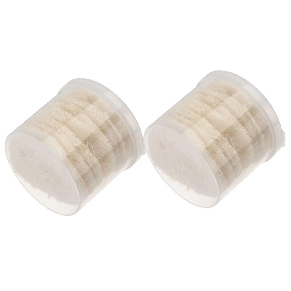STOBAZA Natural Loofah Sponges, Round, White, 20 Pieces for Facial Cleansing, Gentle Exfoliation and Makeup Removal