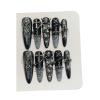 YDMHYLAI 10-Piece Stiletto Press-On Nails, Skeleton Cross, Metal Punk Style, Soft and Lightweight, for Festivals, Parties, and Everyday Wear (929-L) view 1