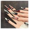 YDMHYLAI 10-Piece Stiletto Press-On Nails, Skeleton Cross, Metal Punk Style, Soft and Lightweight, for Festivals, Parties, and Everyday Wear (929-L) view 4