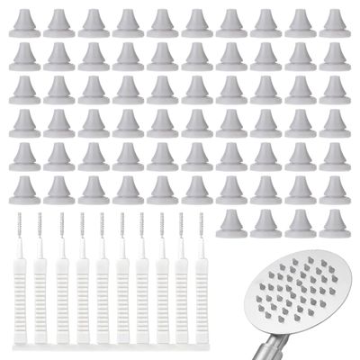 DWNSKR 100-Piece Silicone Shower Head Replacement Nozzles, 4 mm, Gray
