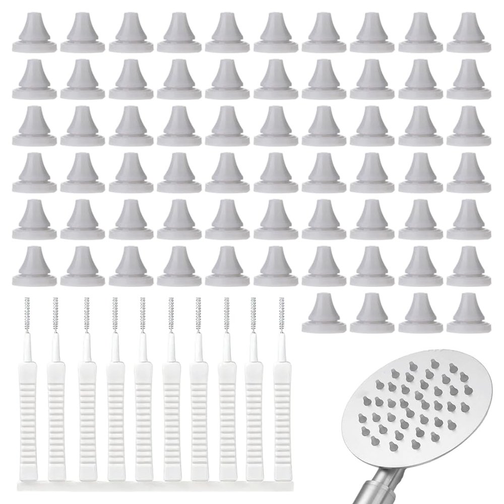 DWNSKR 100-Piece Silicone Shower Head Replacement Nozzles, 4 mm, Gray