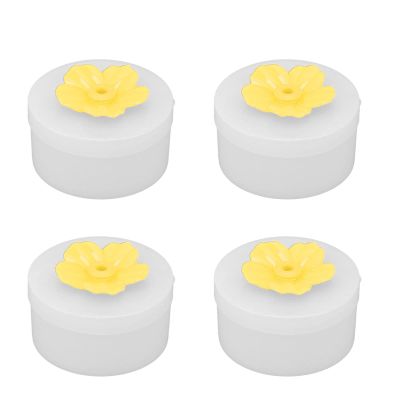 WGFOIP Flower-Shaped Hummingbird Feeders, Handheld Mini Bird Feeders, 4-Pack, Yellow