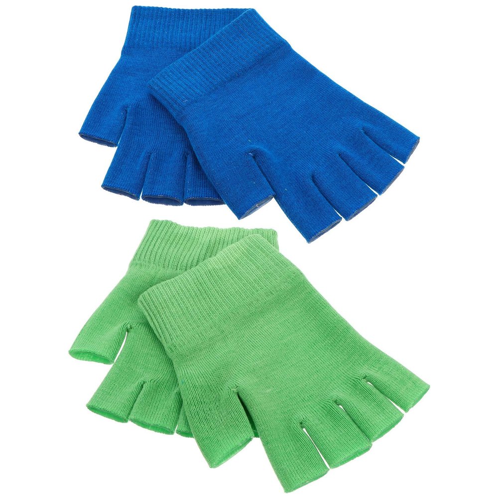 Zerodeko 2 Pairs Fingerless Moisturizing Gloves for Hand Care