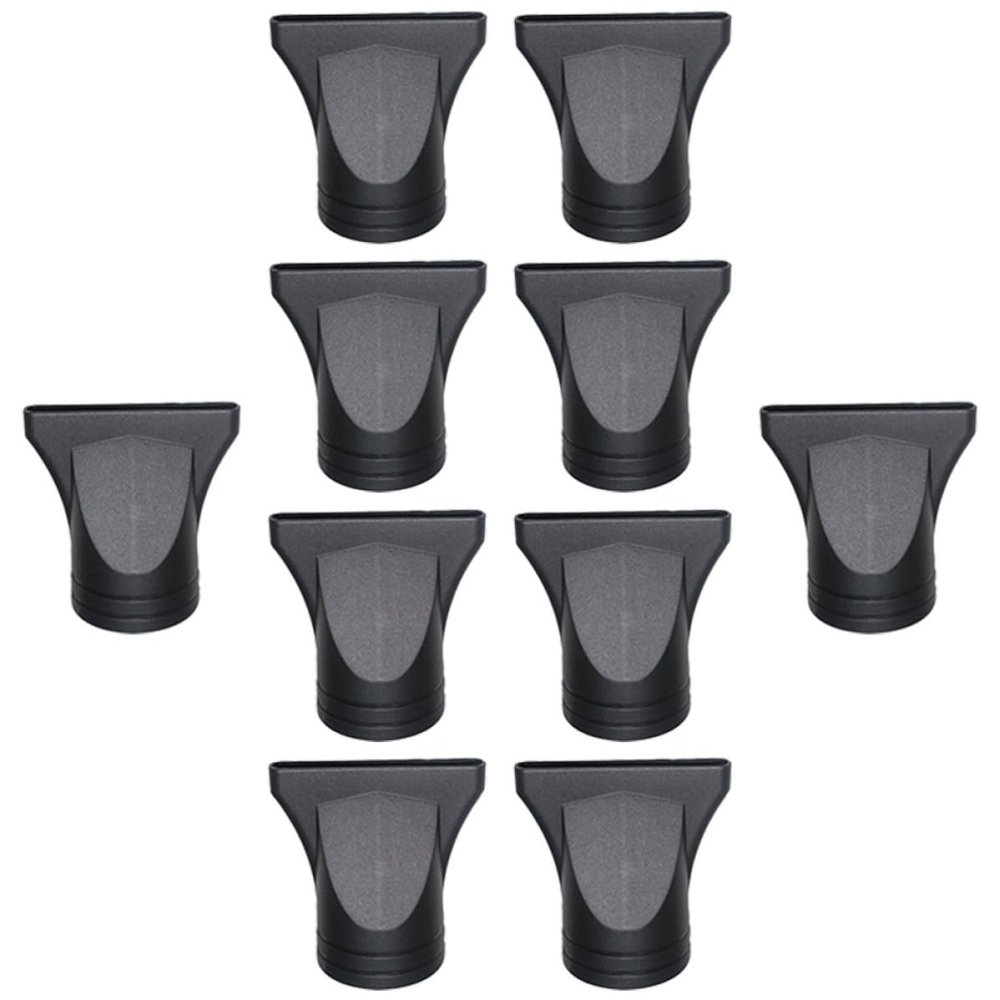 10 Black PP/PC Hair Dryer Nozzles