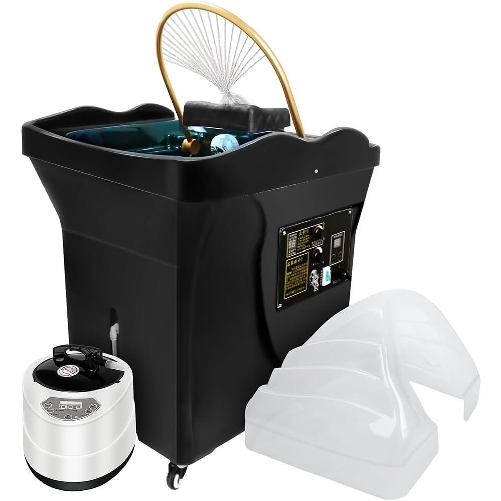 Thermostatic Shampoo Basin with Water Circulation, Portable 60 L Constant-Temperature Head Spa & Hair Washing Basin for Salons