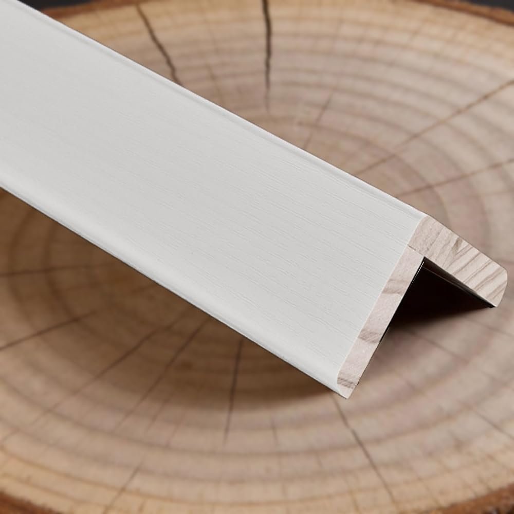 Wood Corner Guard, L-Shaped Wall Edge Protector, Beige, 80 x 2.5 cm