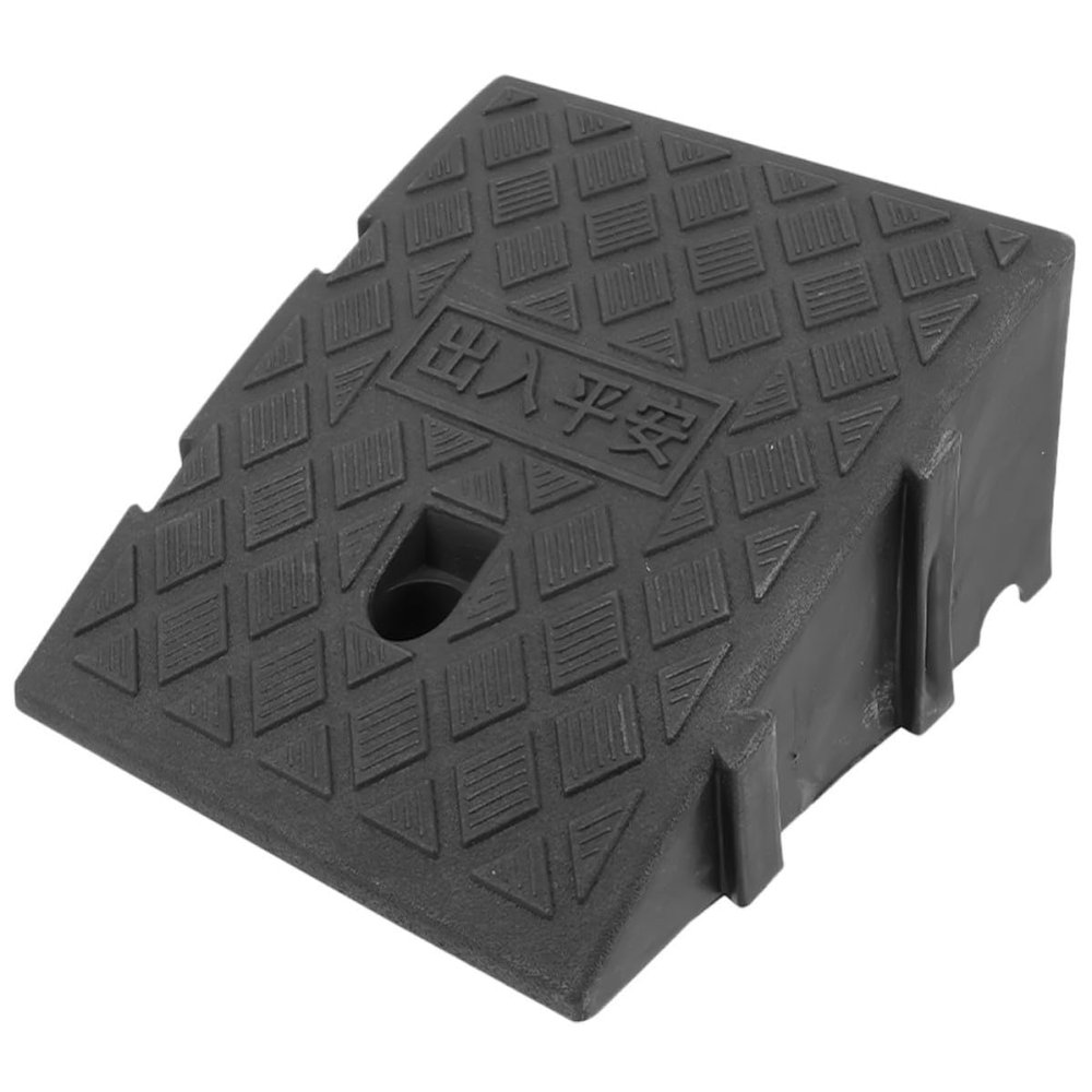 Angoily Portable Plastic Step Ramp with Non-Slip Surface, Black