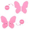 Lurrose Butterfly Cabinet Handles, 1 Pair, Smooth Metal Surface view 3