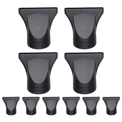 FESTFENDS 10-Piece Hair Dryer Nozzle Attachments, PP and PC, Black