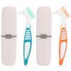 TIDTALEO 2-Piece Professional, Easy-to-Use Denture Cleaning Brush Set with White Portable Case view 1