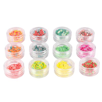 VOSAREA 12 Lightweight Polymer Clay Fruit Slices for DIY Manicures