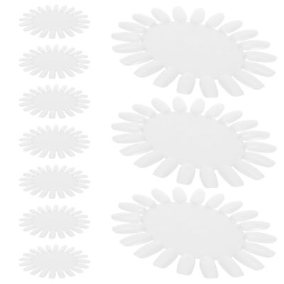 FESTFENDS Beige Acrylic Sunflower Nail Art Display Wheel, 10-Piece Set