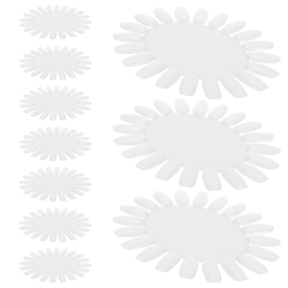 FESTFENDS Beige Acrylic Sunflower Nail Art Display Wheel, 10-Piece Set