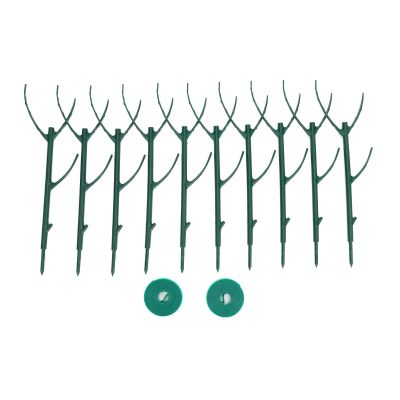 Mingzhe Adjustable Plant Support Stakes for Healthy Vertical Growth Indoors and Outdoors, Green PS Plastic, 5-Pack (10-Pack)