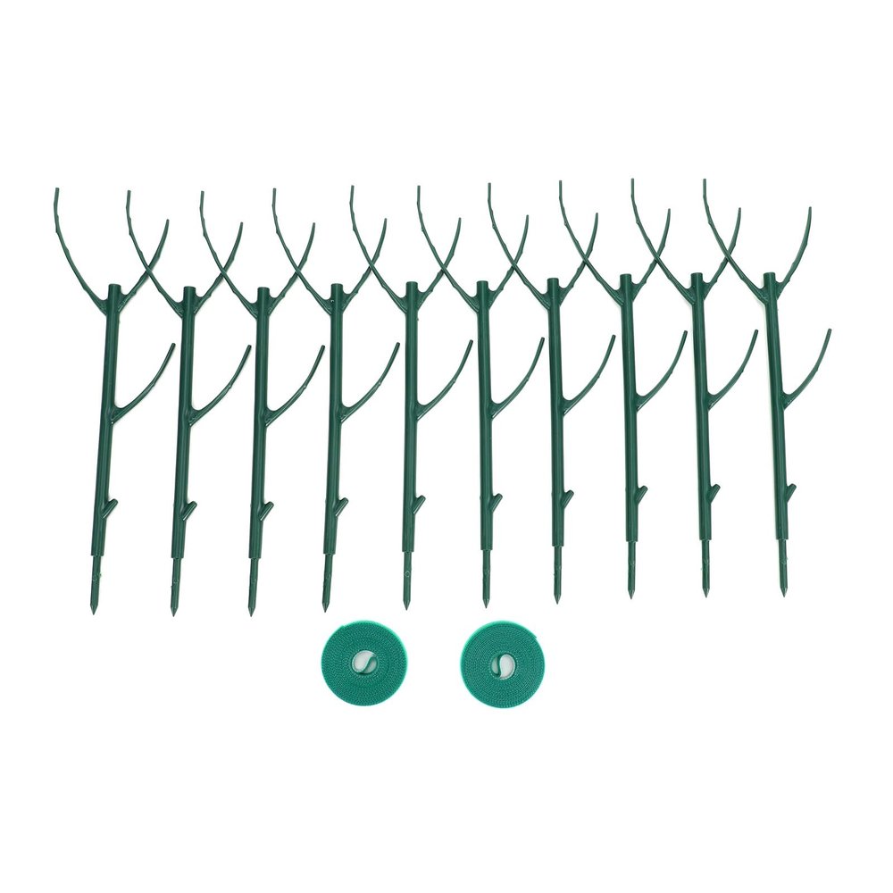 Mingzhe Adjustable Plant Support Stakes for Healthy Vertical Growth Indoors and Outdoors, Green PS Plastic, 5-Pack (10-Pack)