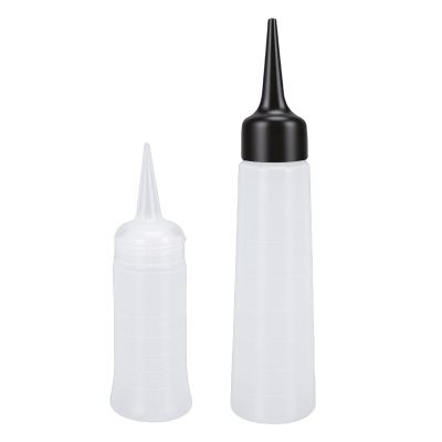 Denash Hair Dye Applicator Bottles, 260 mL Straight Tip and 150 mL Angled Tip, 2-Piece Set