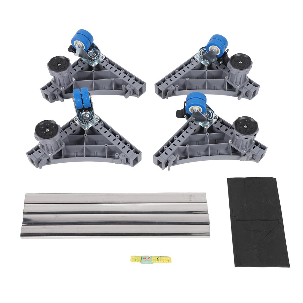 Omquot Multifunctional Height-Adjustable Washing Machine Base with 360° Mobility and Storage