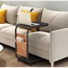C-Shaped Rolling Laptop Table for Bed, Sofa Side Table with Storage Pocket view 1