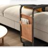 C-Shaped Rolling Laptop Table for Bed, Sofa Side Table with Storage Pocket view 3