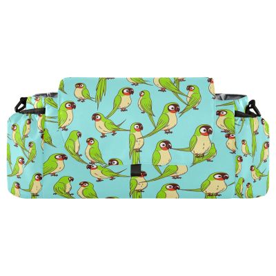 Decor Gift Stroller Organizer and Cup Holder, Green Pear, Parrot and Bird Design