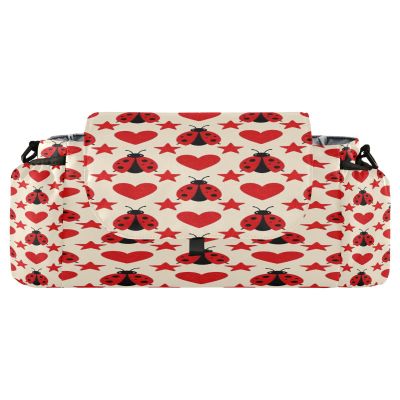 decor gift Stroller Organizer Drink Holder, Red Ladybugs, Stars and Hearts