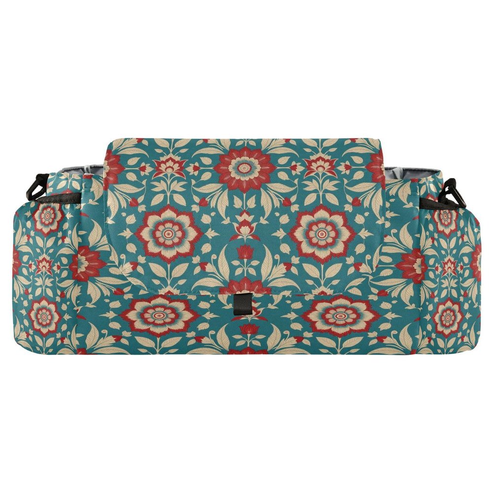 Decor Gift William Morris Floral Cyan Stroller Organizer Diaper Bag with Basket