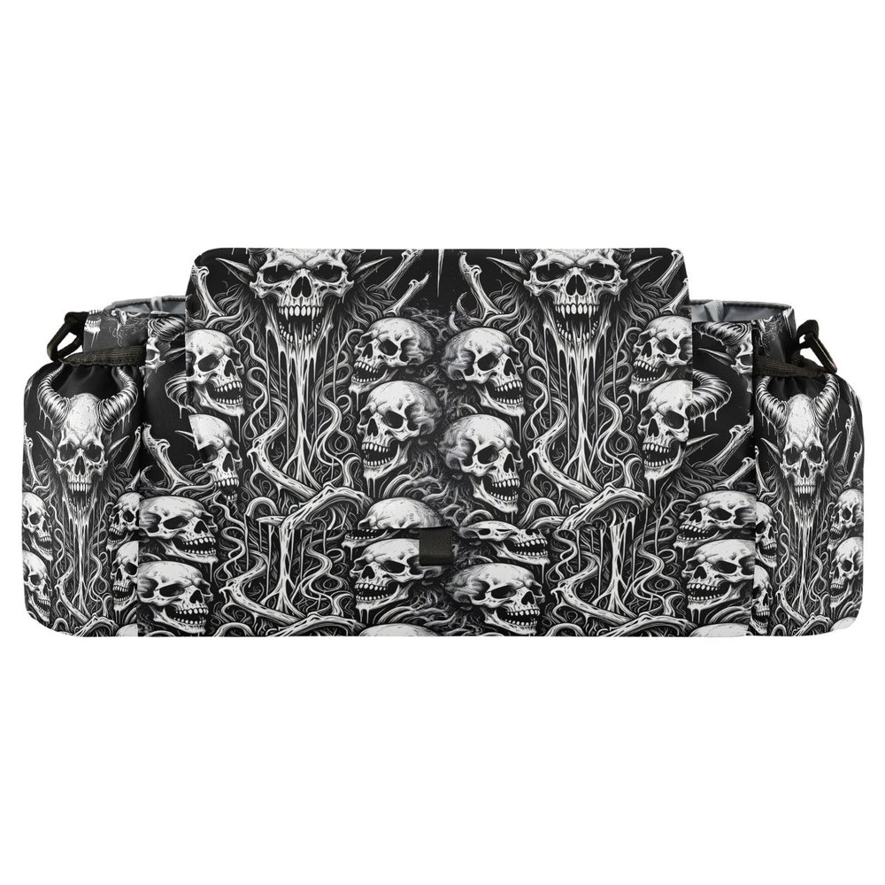 Decor Gift Gothic Skull Black Stroller Organizer Caddy with Cup Holders