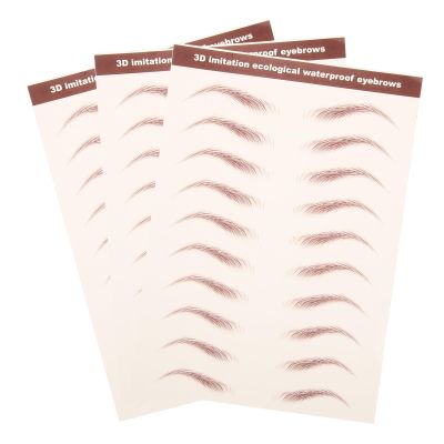 JEWEDECO 3 Sheets Waterproof Eyebrow Stickers, 10 Pairs per Sheet