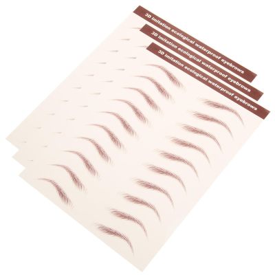 MILISTEN 3-Sheet Eyebrow Tattoo Stickers, Waterproof, Hair-Like, Peel-Off, Natural-Looking, Long-Lasting Makeup Transfers for Women and Girls